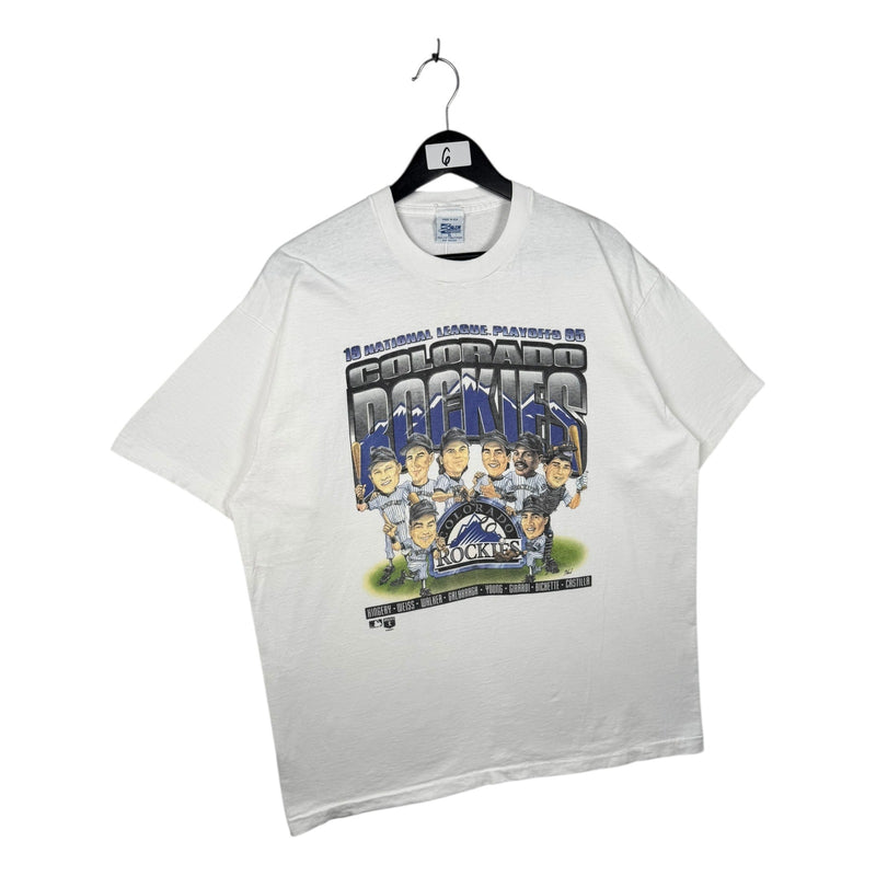 Vintage Colorado Rockies 1995 Playoffs Caricature MLB T-Shirt