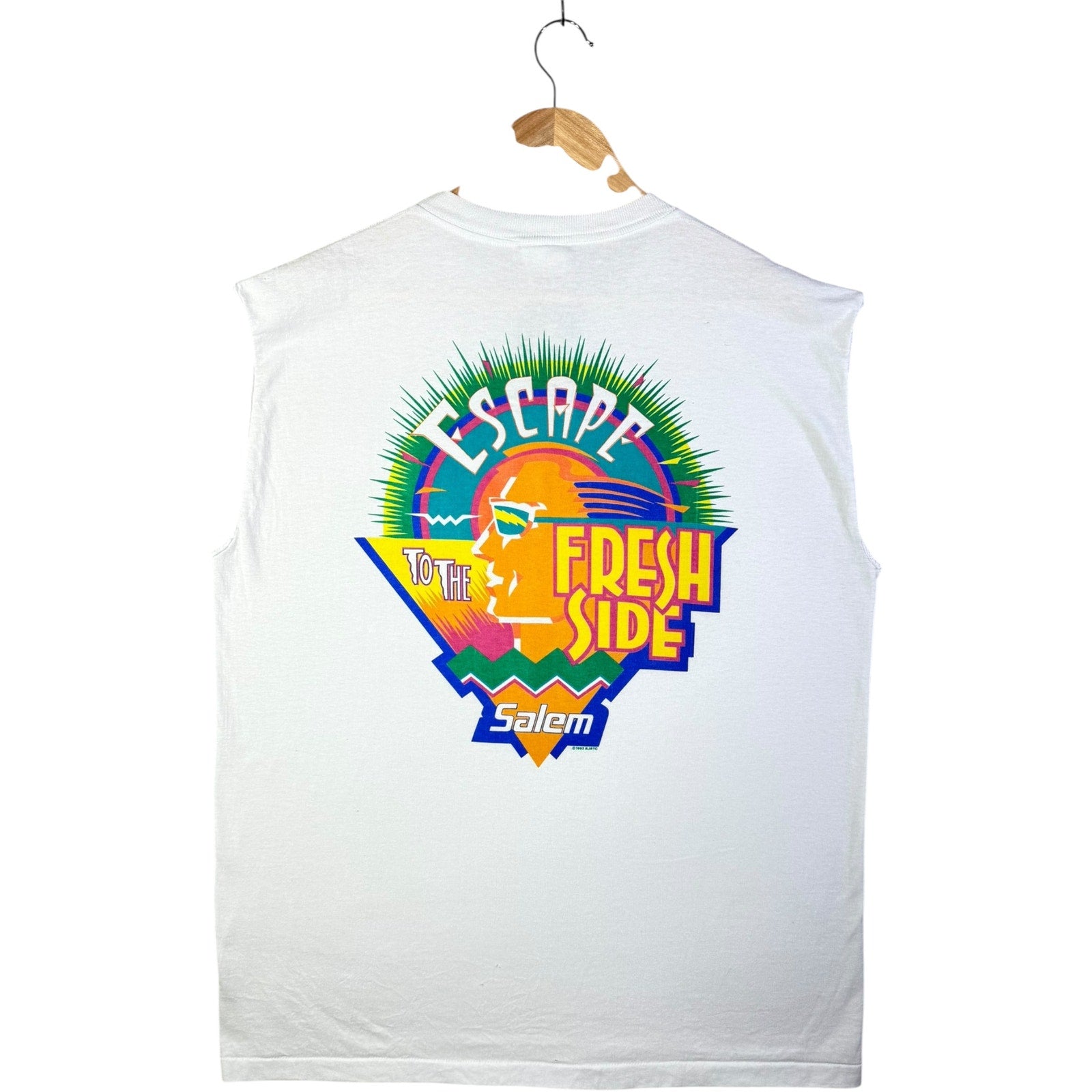 Vintage Salem Fresh Wrap Muscle Sleeves Tank Top