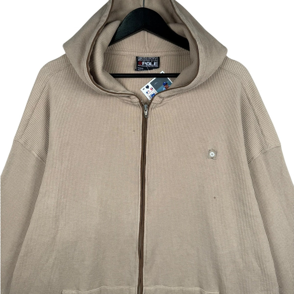 Vintage Southpole Waffle Knit Full Zip Hoodie