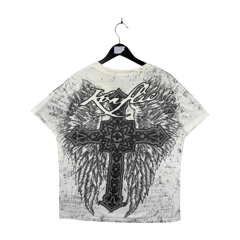 Vintage Affliction Style Winged Cross T-Shirt