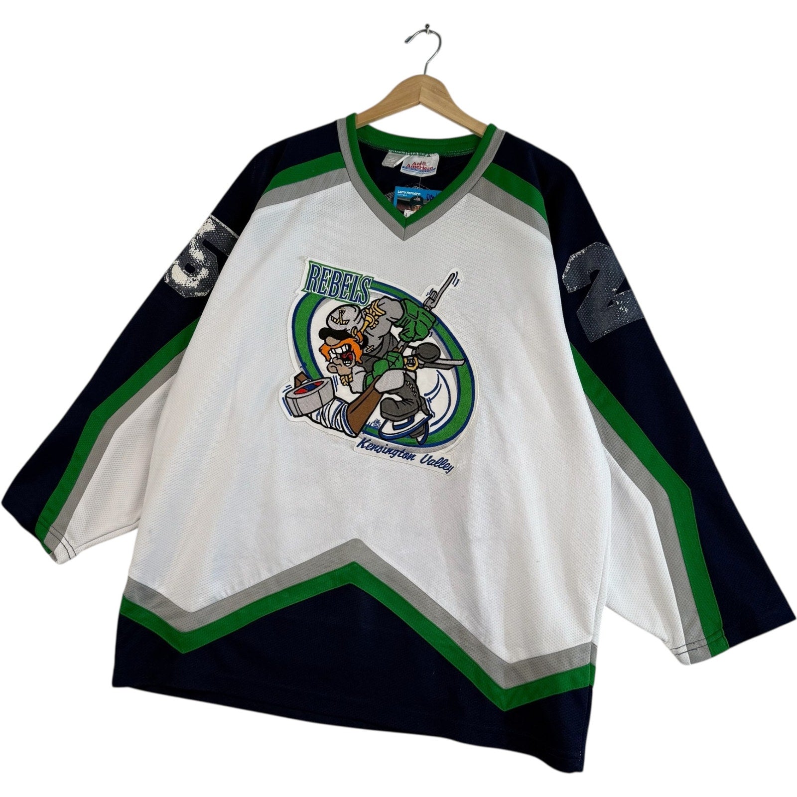 Vintage Kensington Valley Rebels Logo #25 Hockey Jersey XL