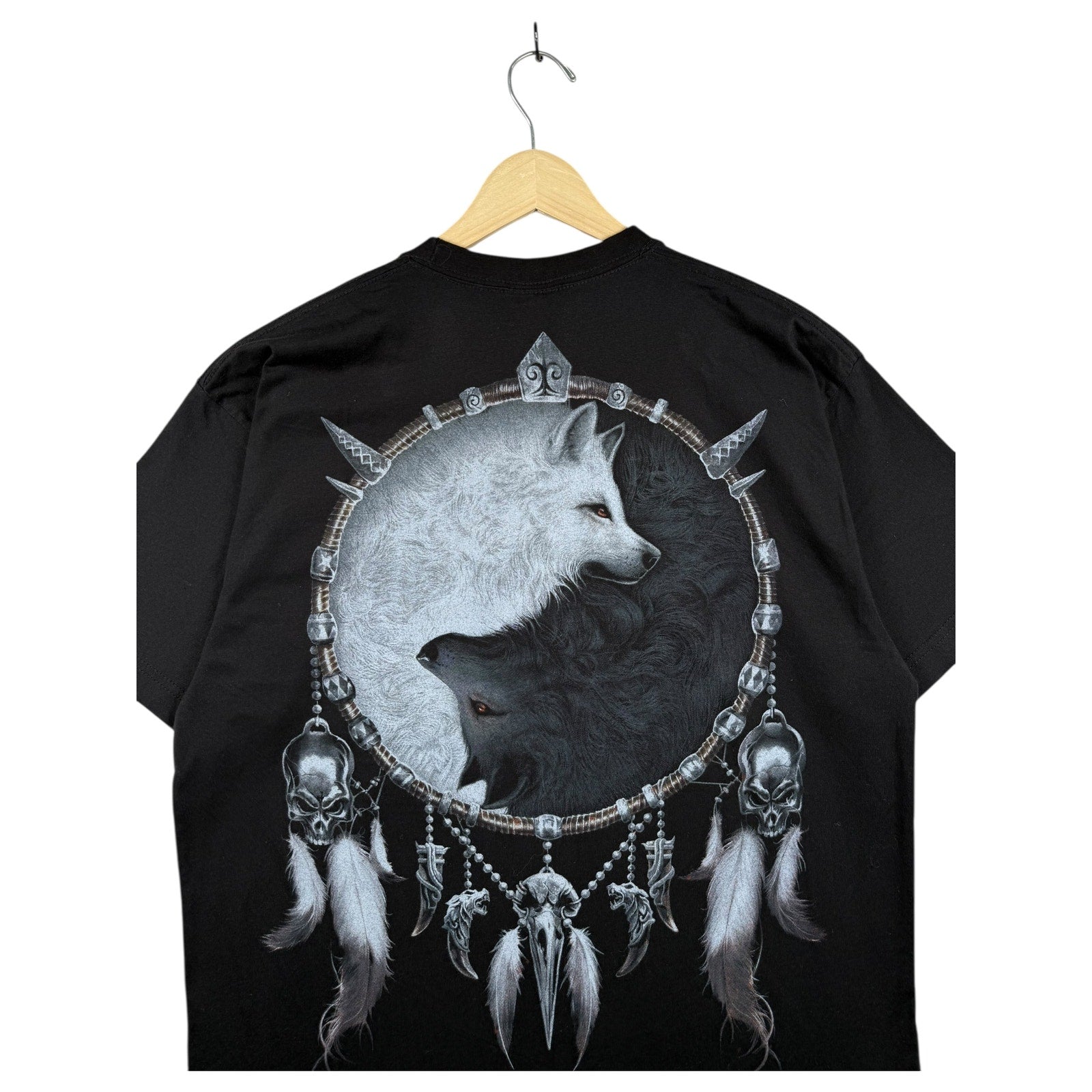 Vintage Wolf Graphic Print T-Shirt
