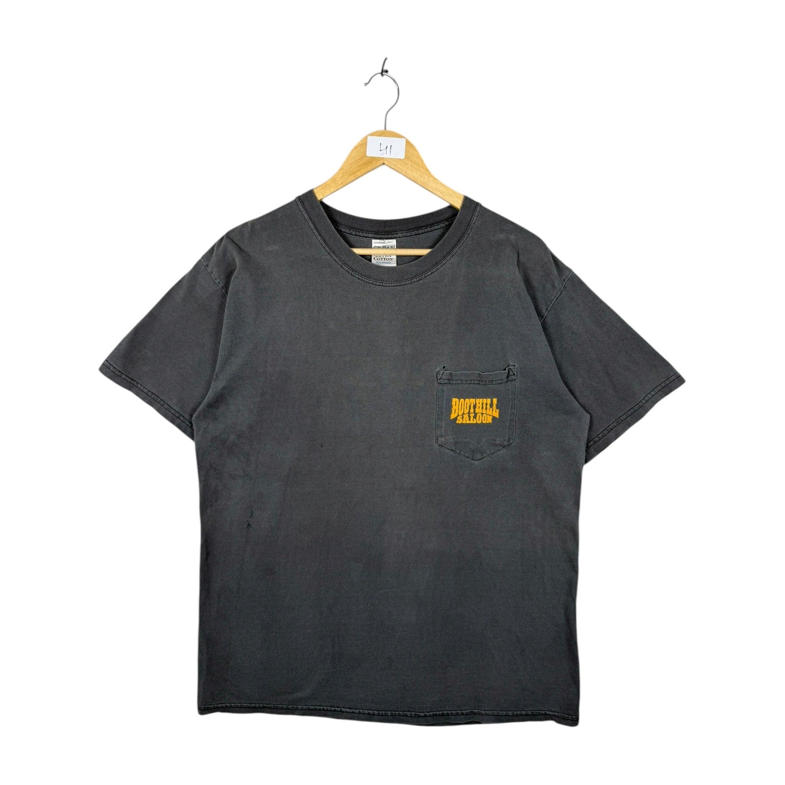 Vintage Boot Hill Saloon Daytona Beach Biker Pocket T-Shirt