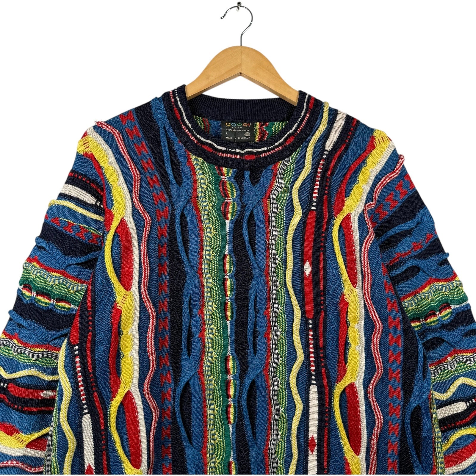 Vintage Coogi 3D Knit Striped Textured Sweater