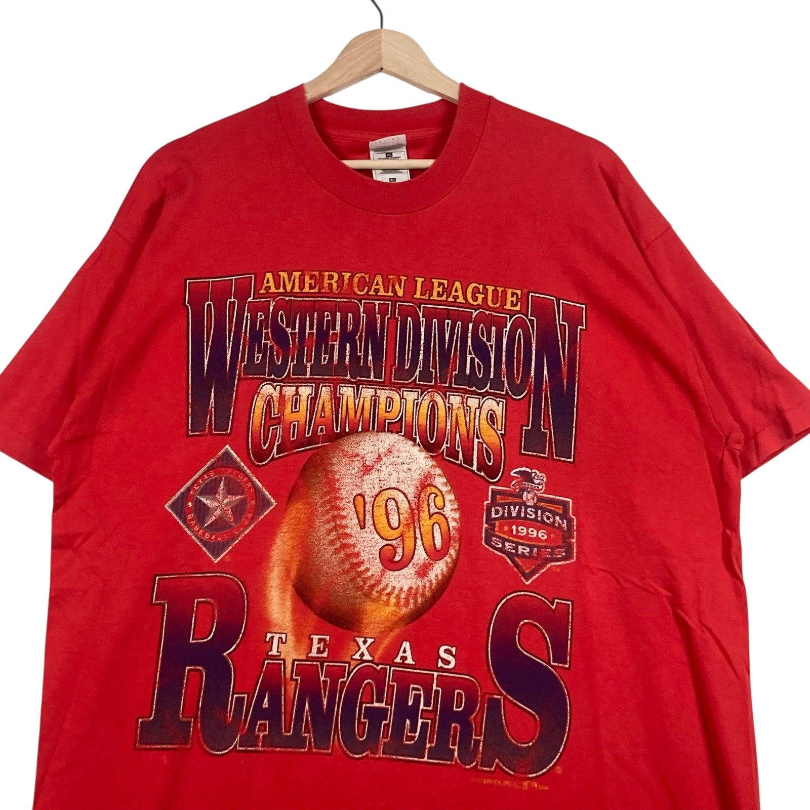 Vintage Texas Rangers Western Division Champions Tee 1996