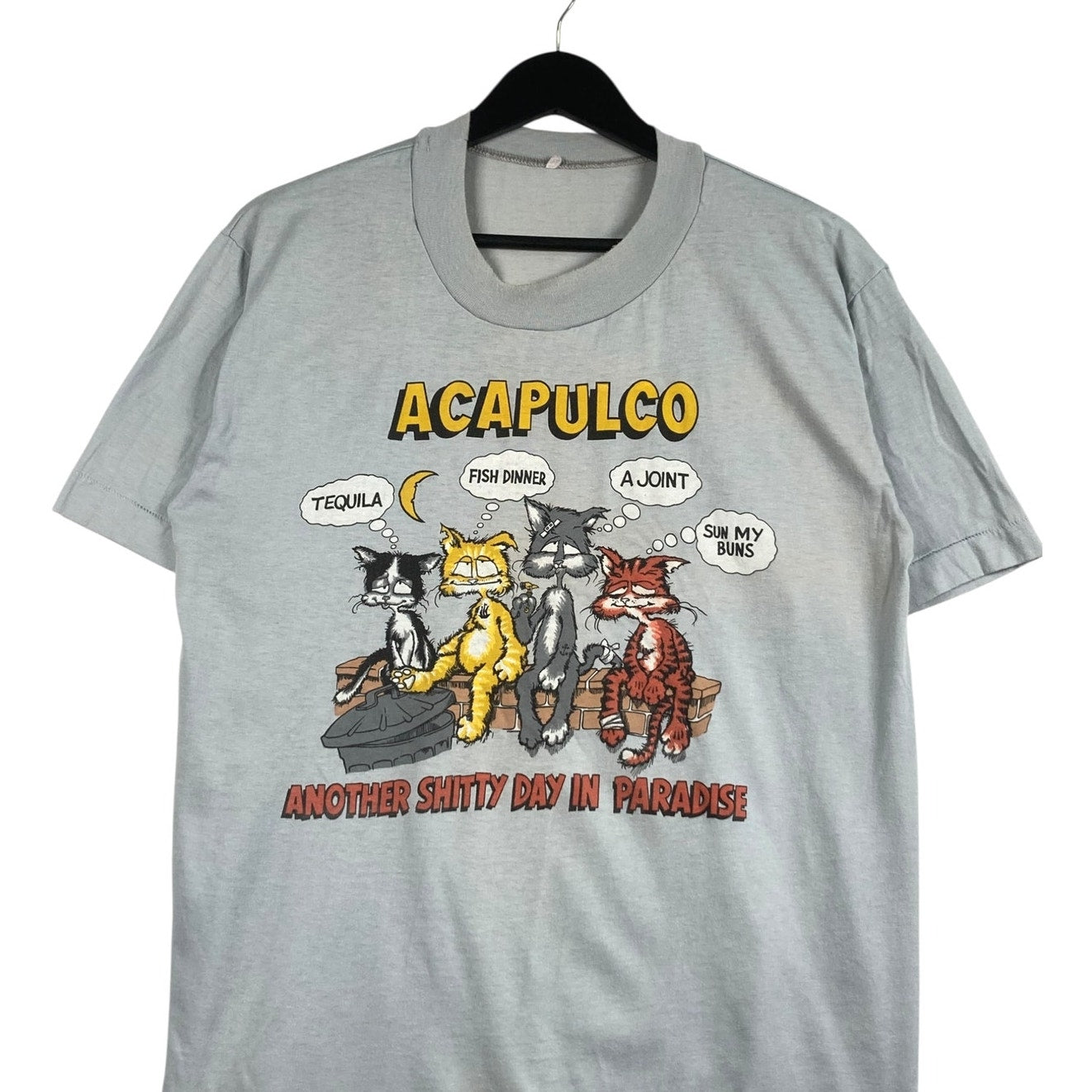Vintage Acapulco Mexico Funny Cat T-Shirt