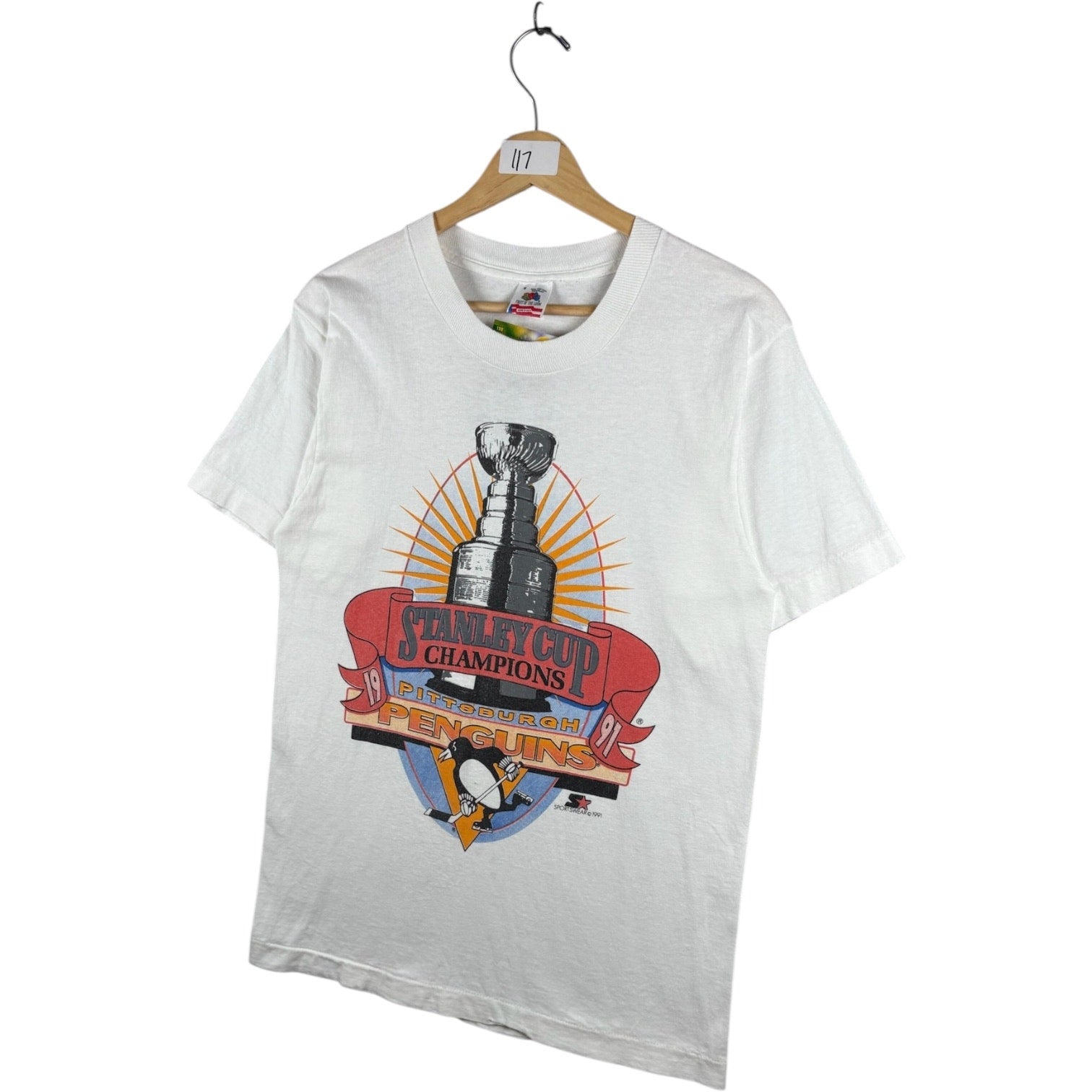 Vintage Stanley Cup Pittsburgh Penguins NHL T-Shirt 1991 Medium
