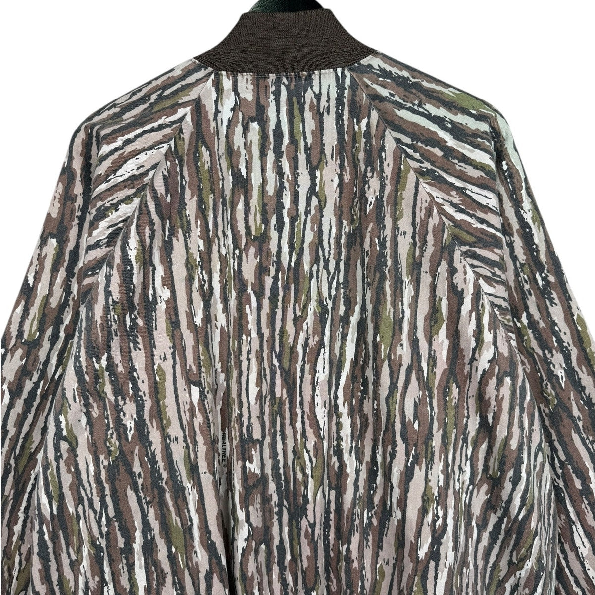 Vintage Tree Bark Camo Bomber Jacket