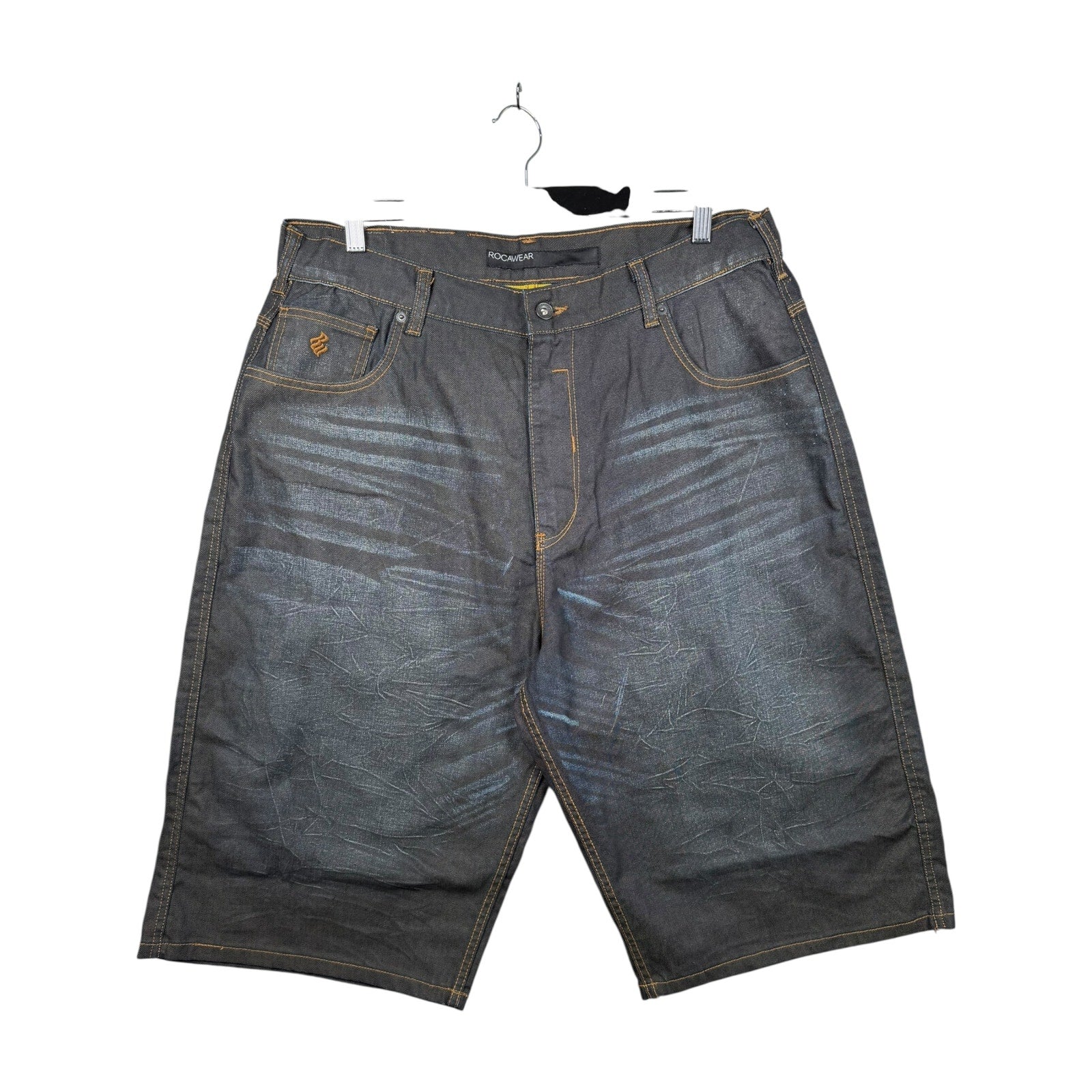 Vintage Whiskered Bermuda Jean Denim Shorts 42