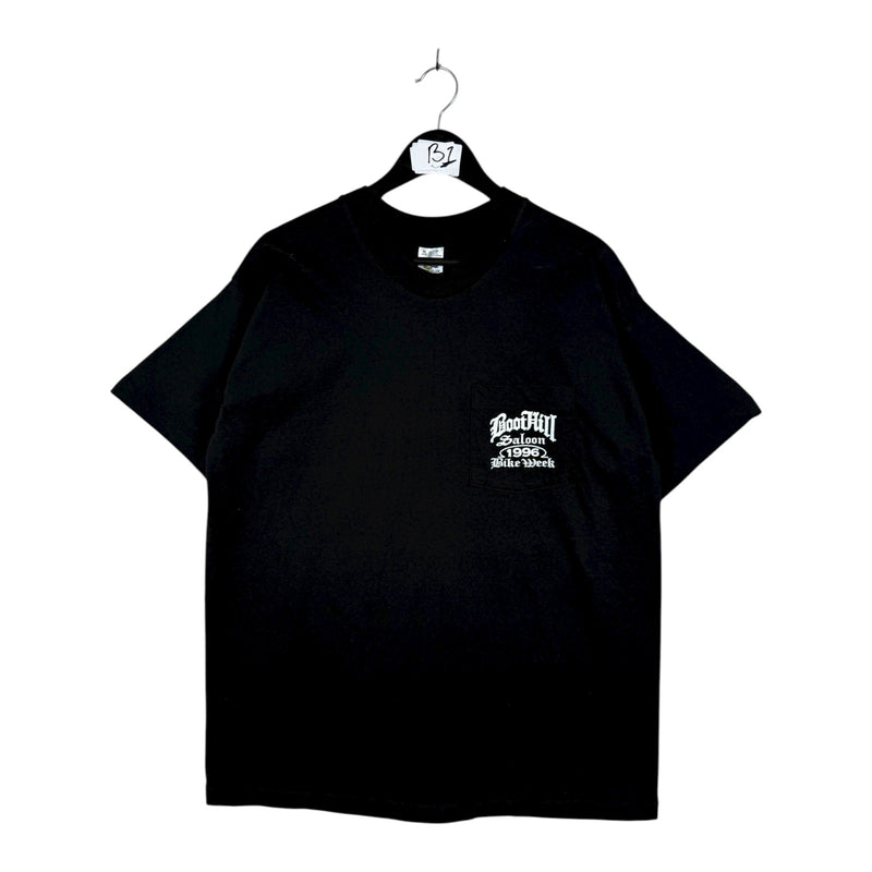 Vintage Boot Hill Saloon 1996 Bike Week Daytona Beach Pocket T-Shirt