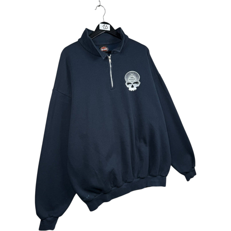 Vintage Harley Davidson Skull 1/4 Zip Sweatshirt