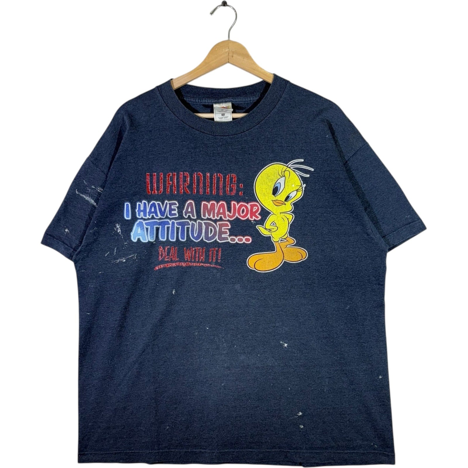Vintage Warning I Have A Major Attitude Tweety Bird Tee