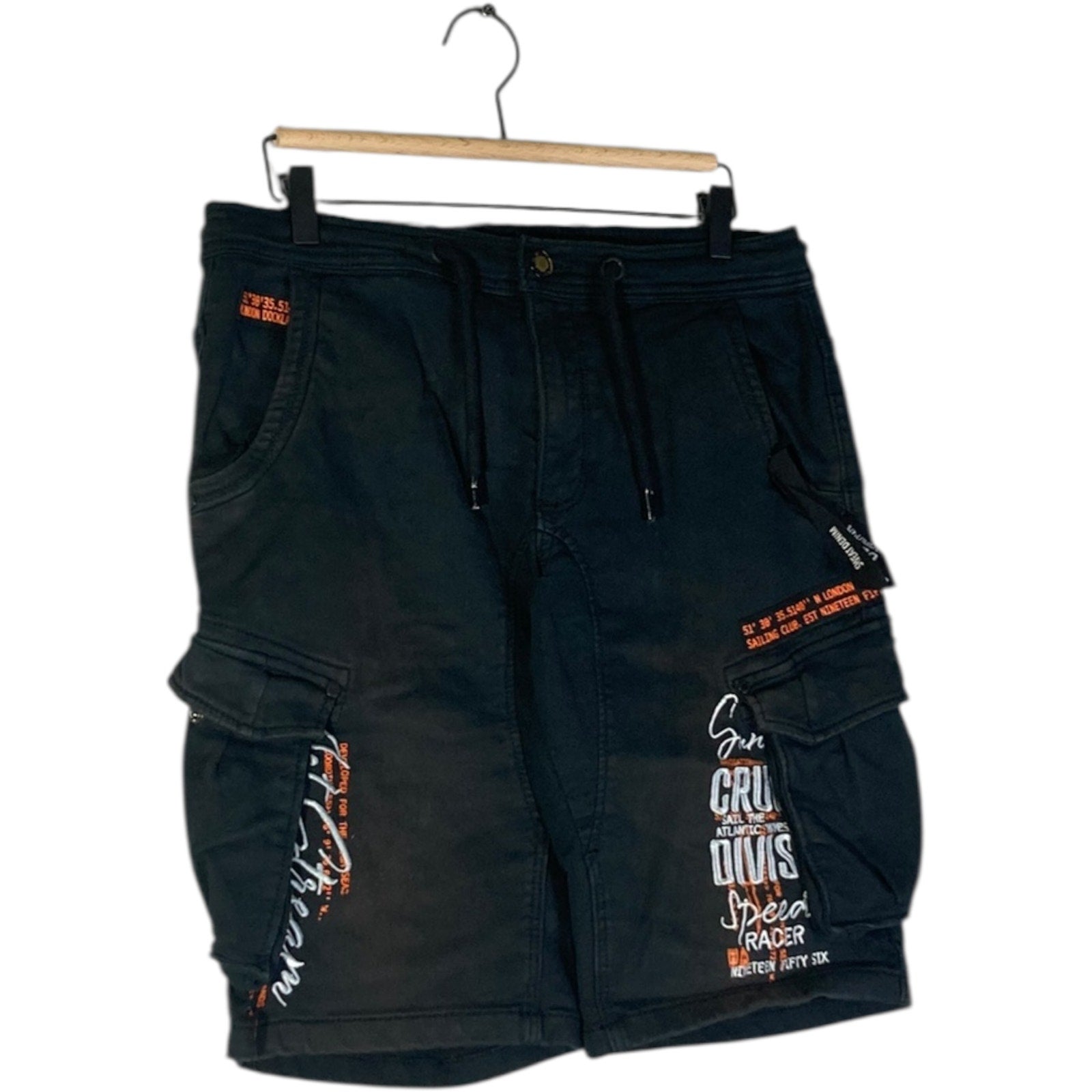 Vintage Denim 1982 Graphic Utility Cargo Shorts 32x11