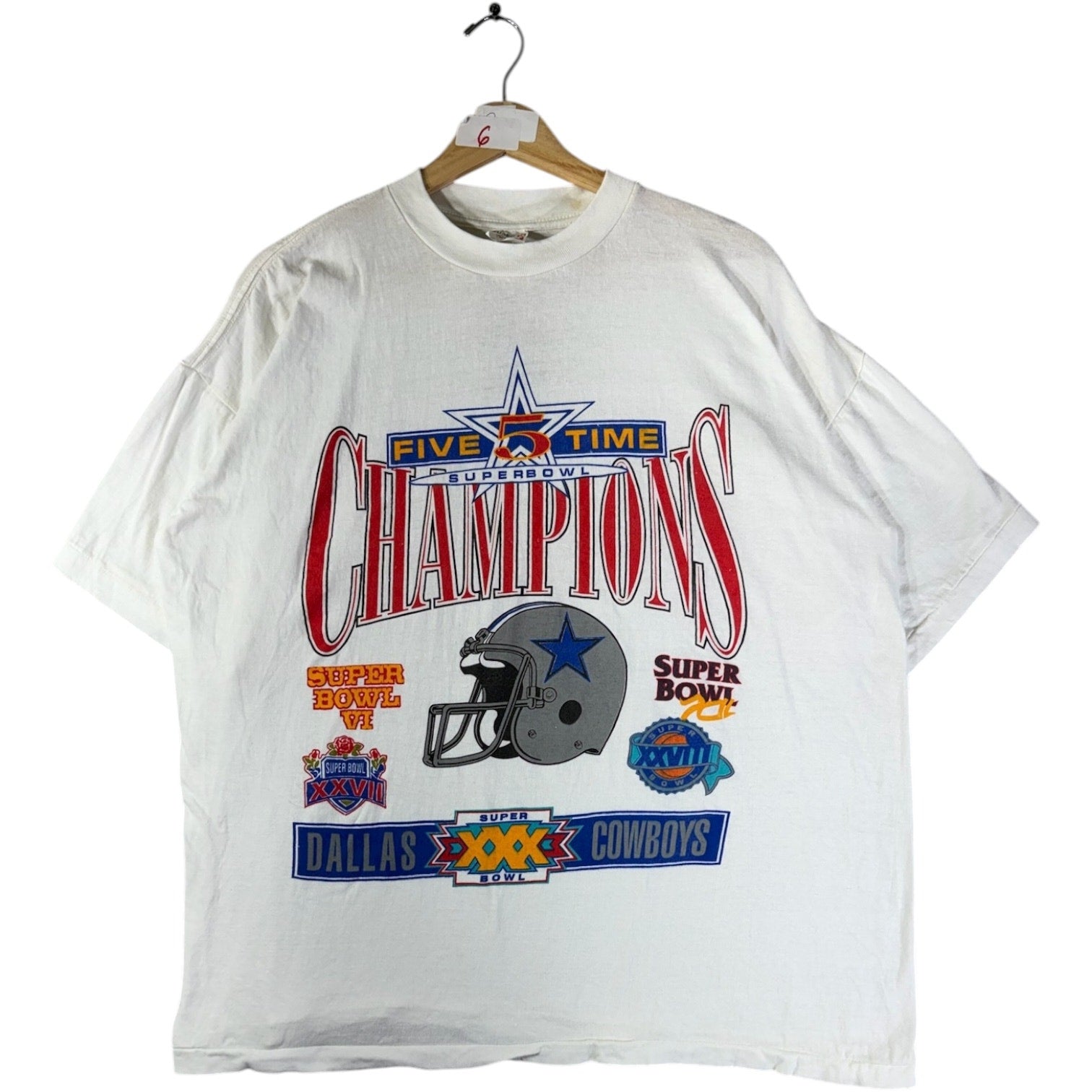 Vintage Dallas Cowboys Five Time Champion NFL Graphic T-Shirt