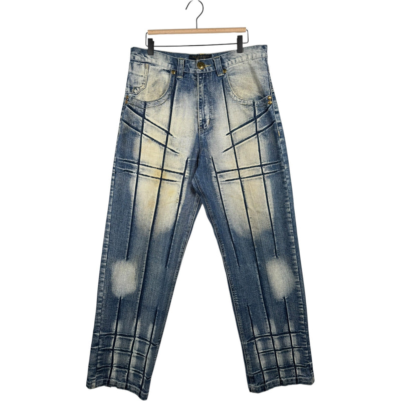 Vintage M/X Straight Leg Bleach Wash Denim Jeans 34x34
