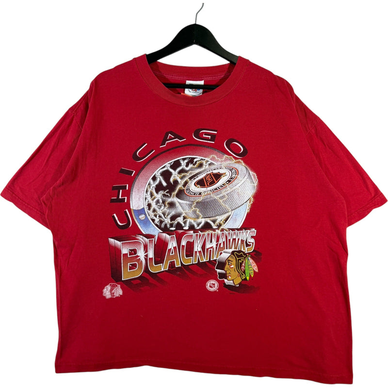 Vintage Chicago Blackhawks Lightning Puck NHL Tee