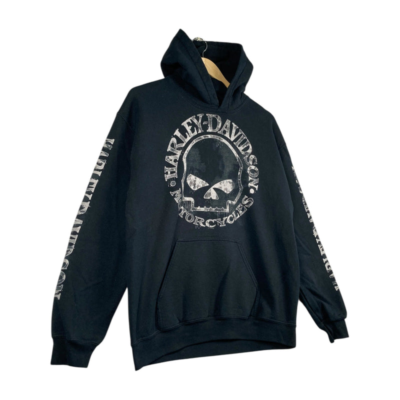 Vintage Harley Davidson Skull Hoodie