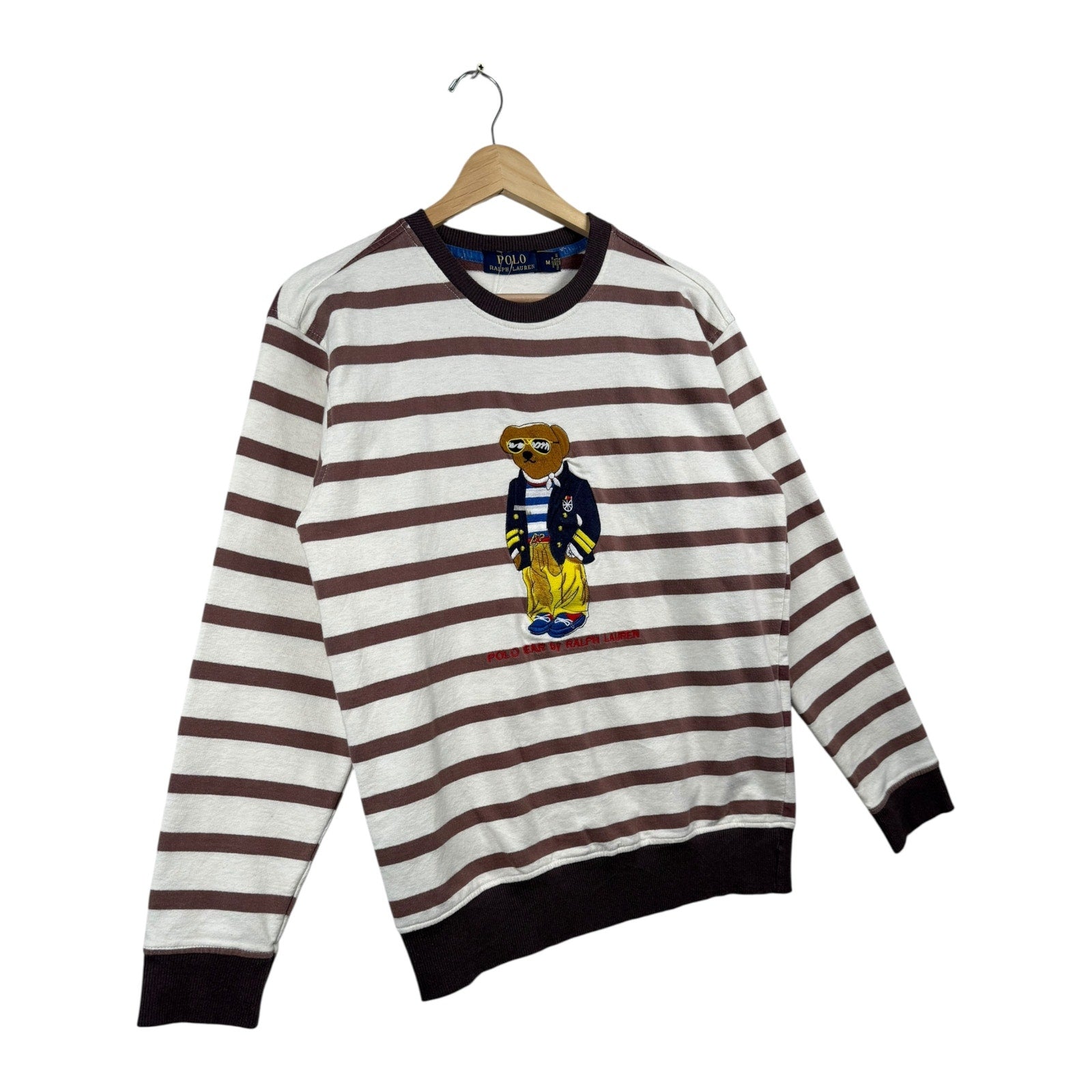 Vintage Polo Ralph Lauren Striped Bear Embroidered Crewneck