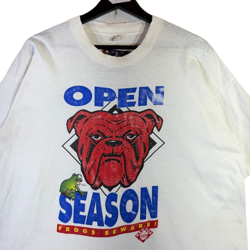 Vintage Open Season Frogs Beware Bulldog T-Shirt