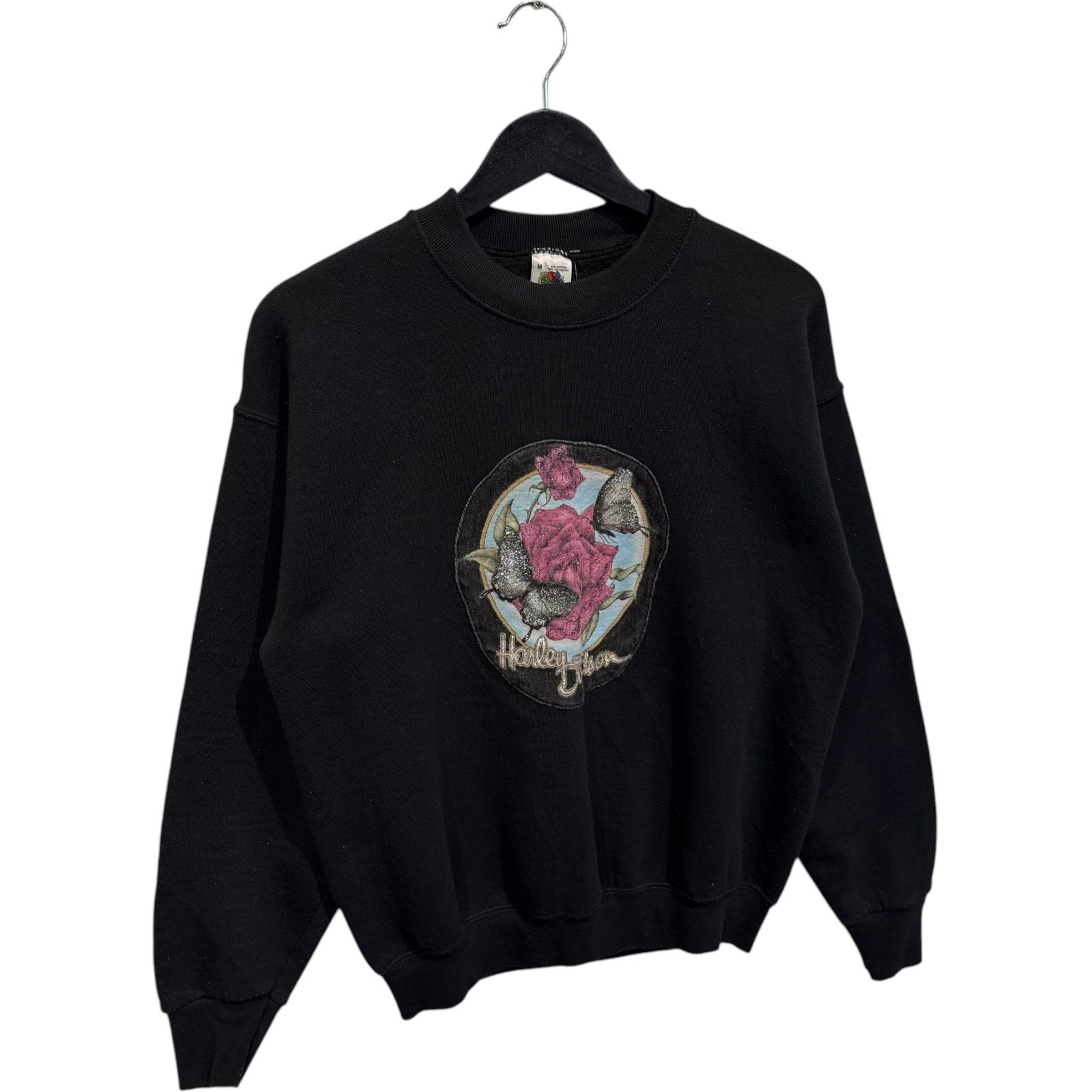 Vintage Women's Harley Davidson Rose & Butterflies Crewneck