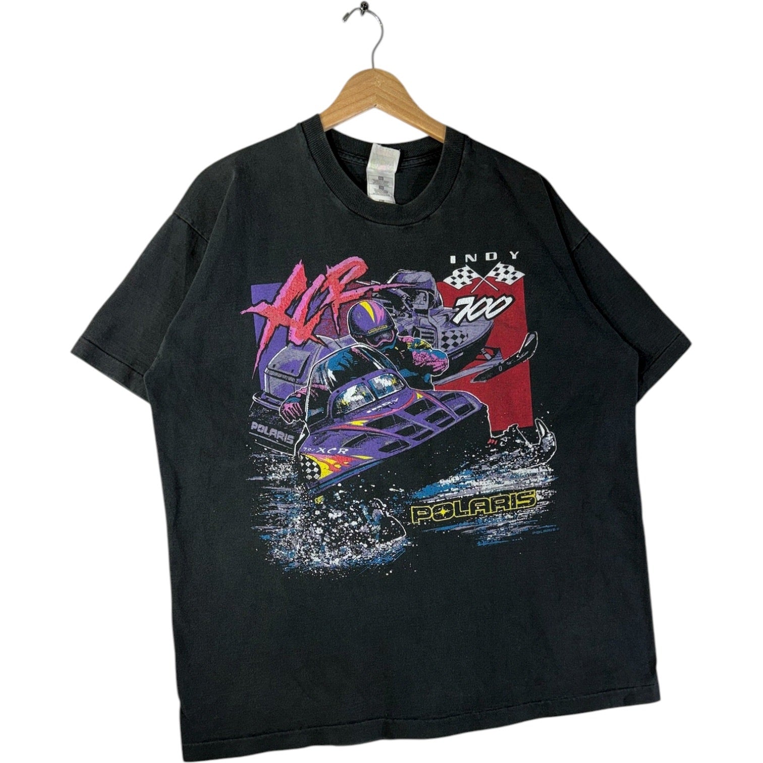 Vintage Polaris Indy Snowmobile Racing Graphic T-Shirt