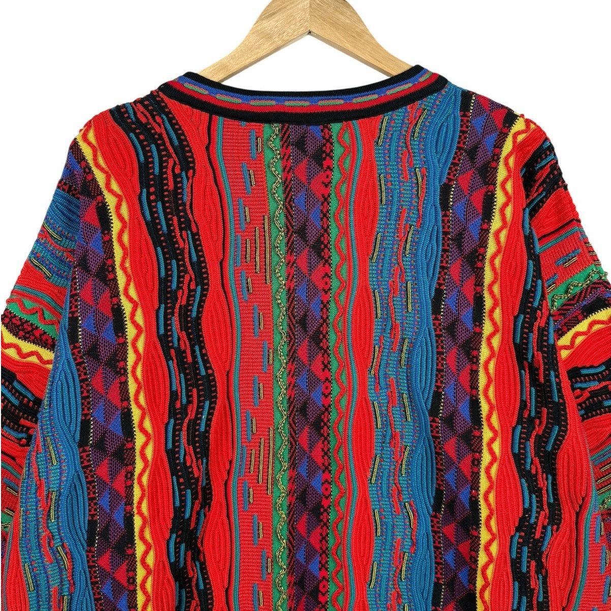 Vintage Tundra Coogi Style Knit V-Neck Sweatshirt