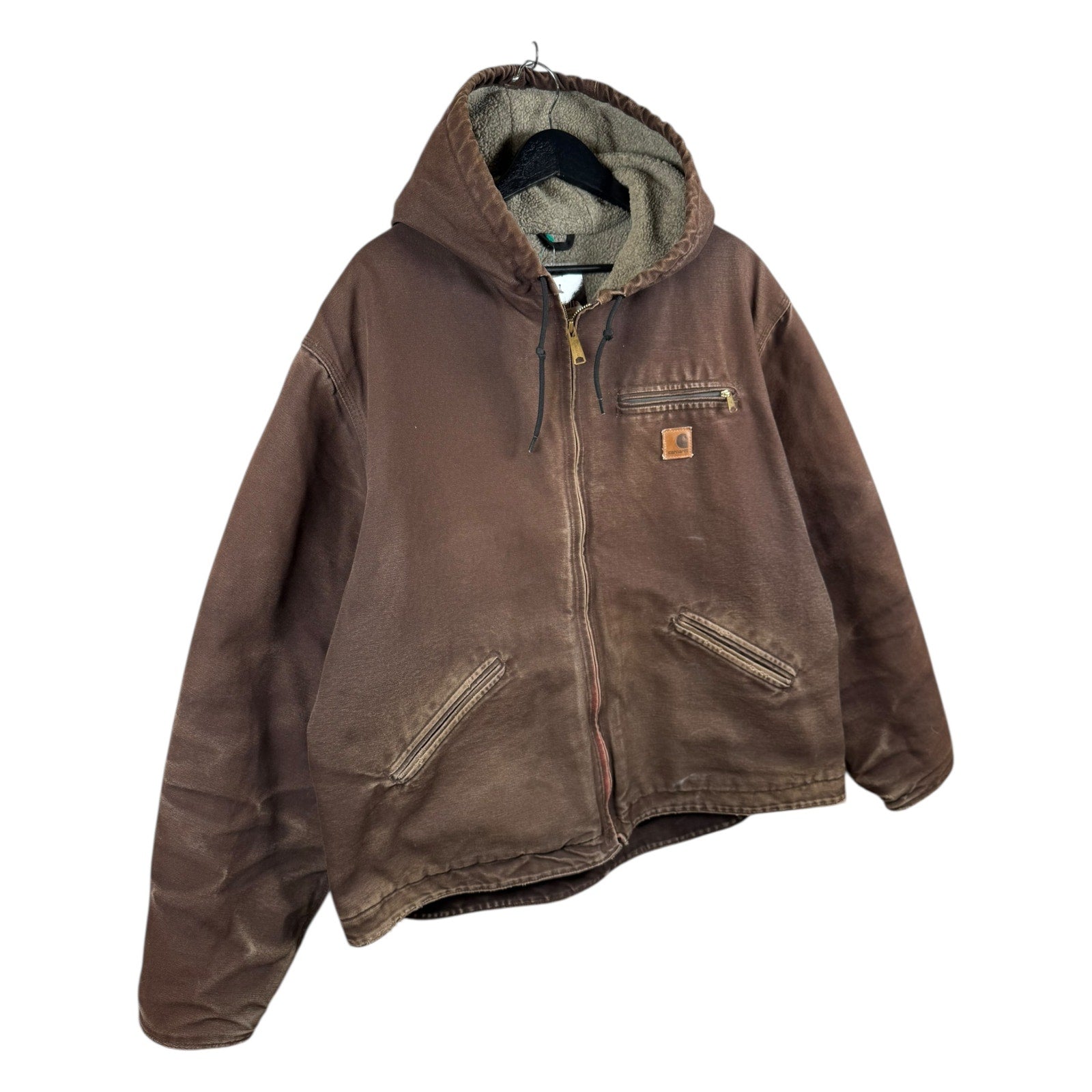 Vintage Carhartt Fleece Lined Hooded Detroit Workwear Jacket