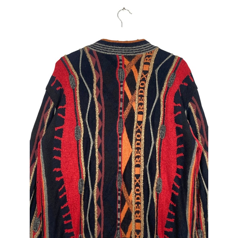 Vintage Redox Stripe Spellout Abstract Knit Sweater