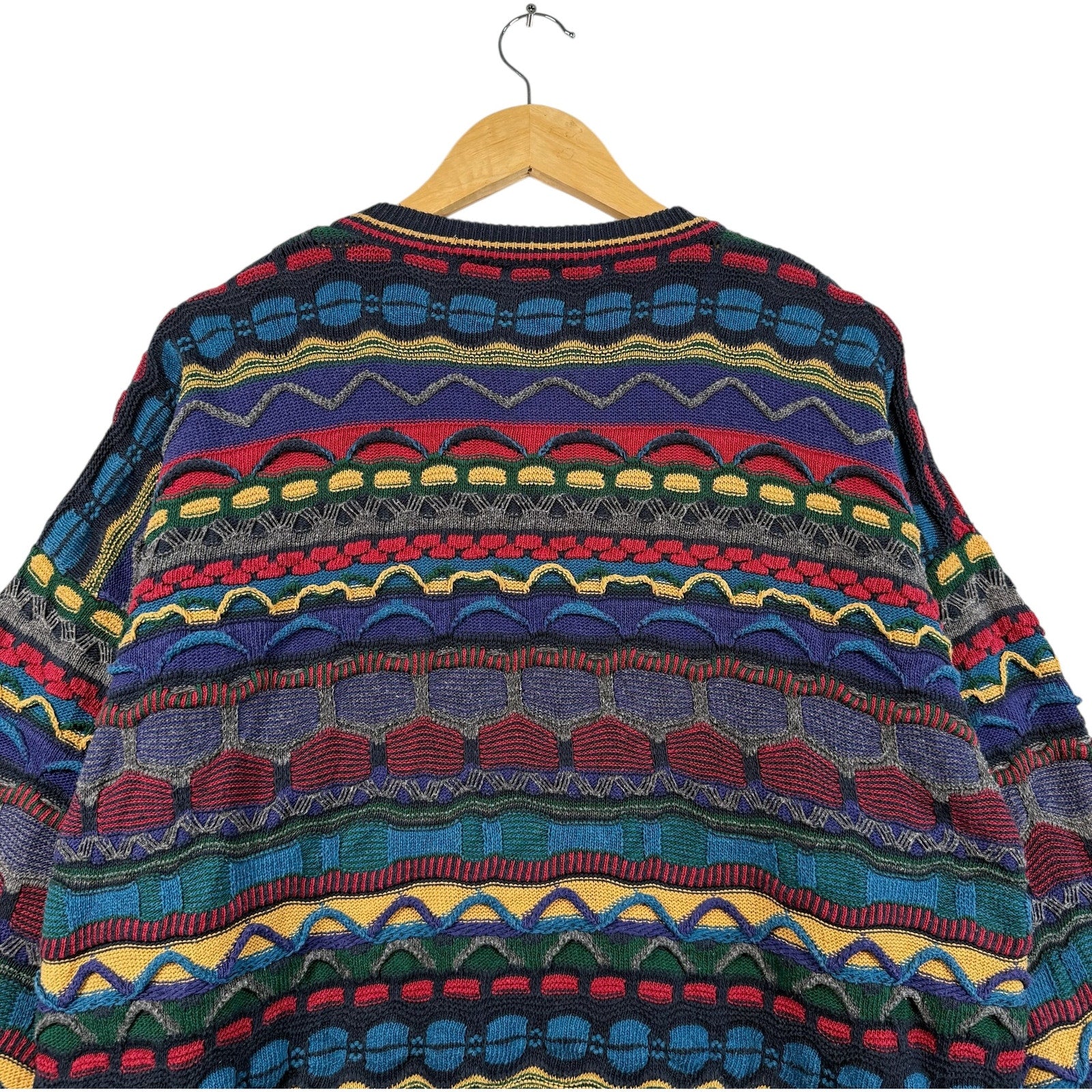 Vintage Coogi 3D Knit Striped Textured Sweater