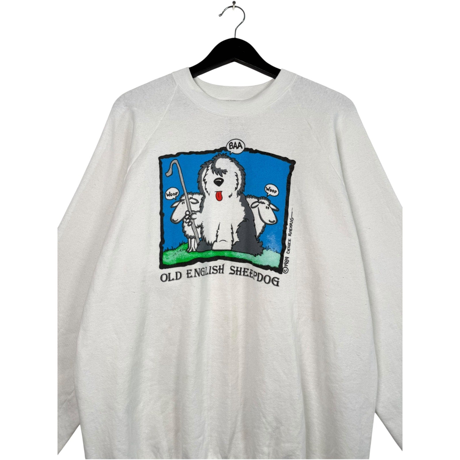 Vintage Old English Sheep Dog Art Crewneck