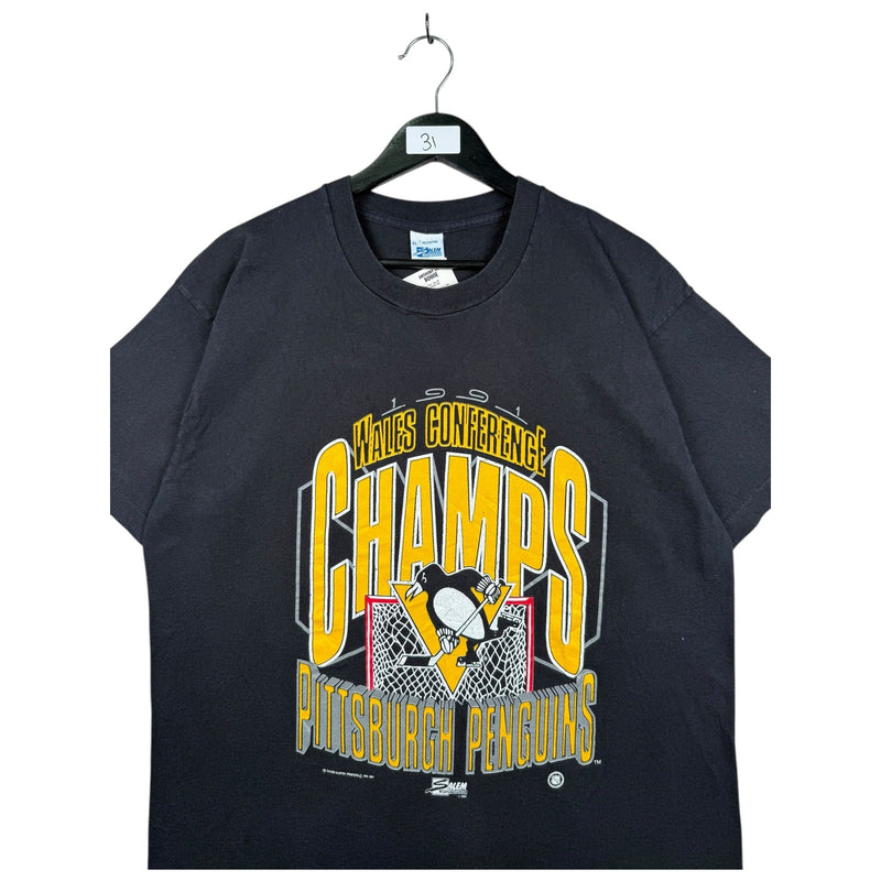 Vintage Pittsburgh Penguins NHL Whales Conference T-Shirt 1991
