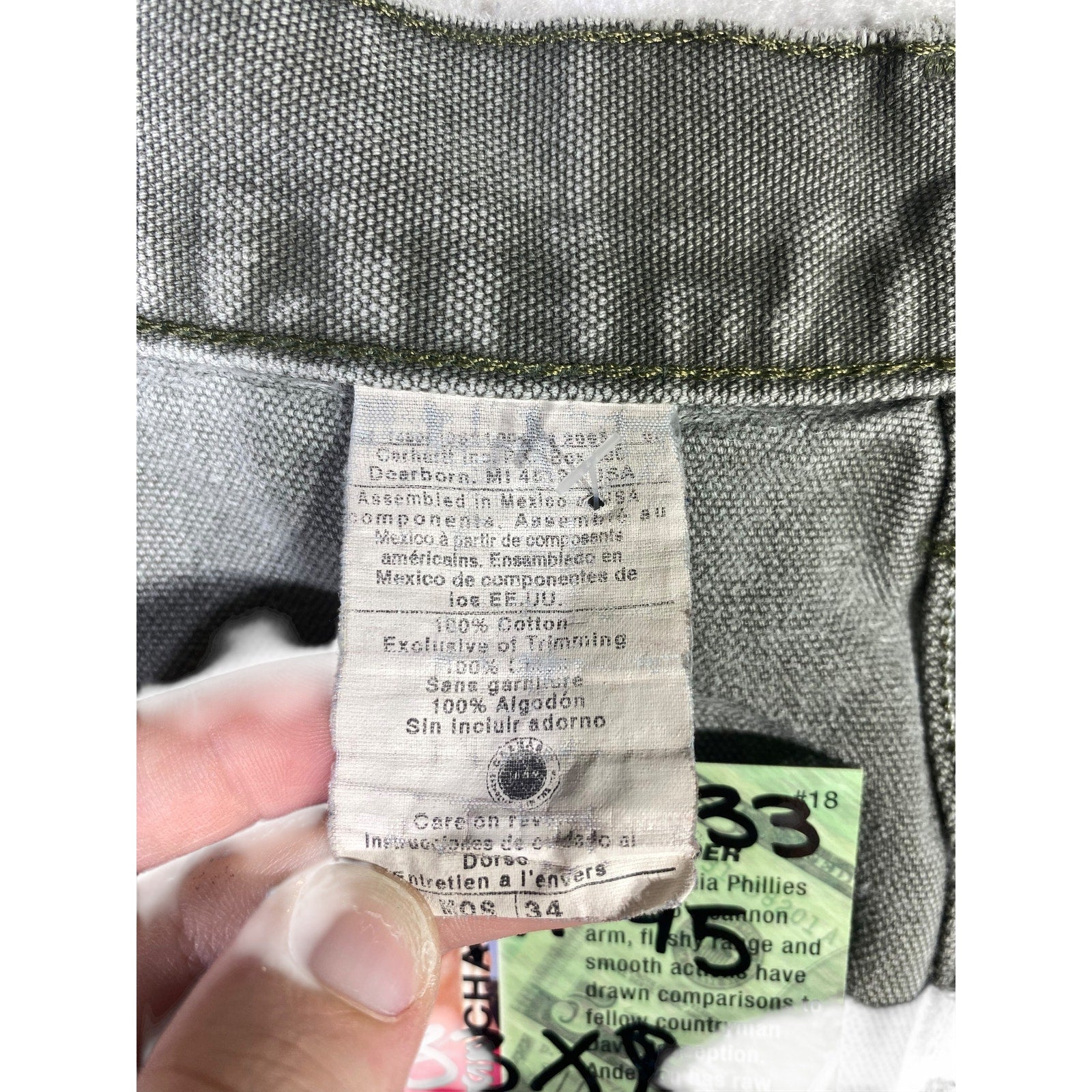 Vintage Carhartt Carpenter Utility Denim Shorts 34