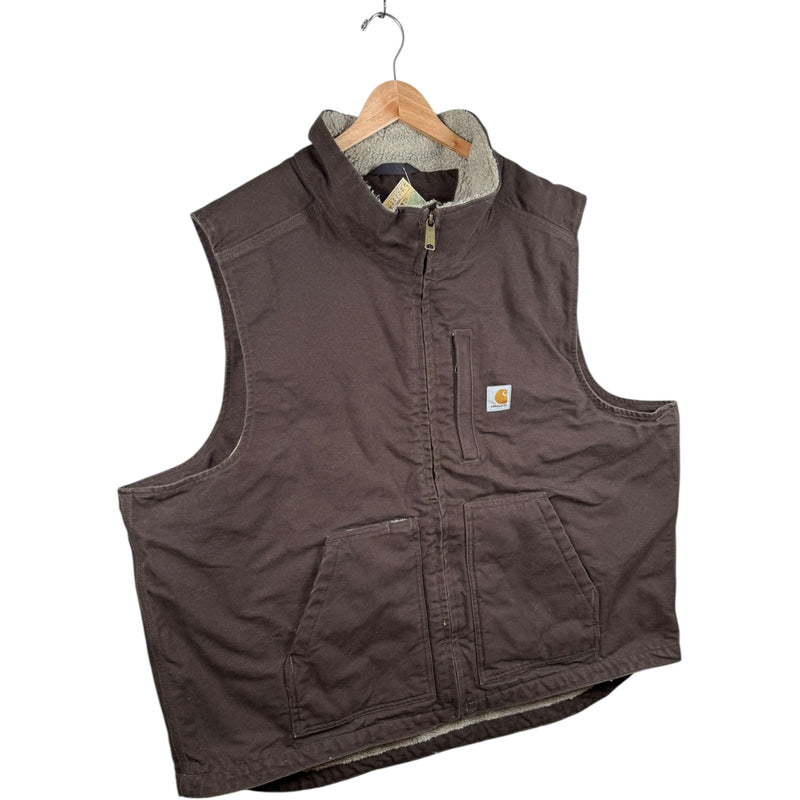Vintage Carhartt Canvas Sherpa Lined Workwear Vest