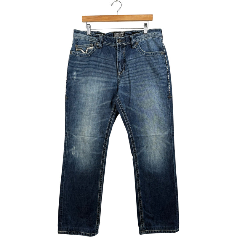 Vintage Affliction Faded Straight Leg Denim Jeans 33