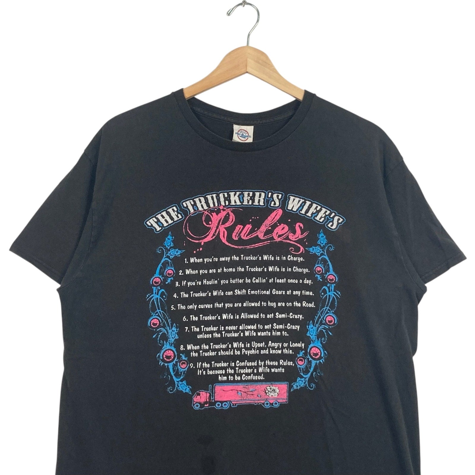 Vintage "The Truckers Wife Rules" Humor Tee