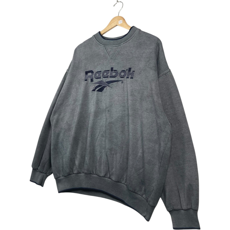 Vintage Reebok Gray Washed Embroidered Logo Crewneck