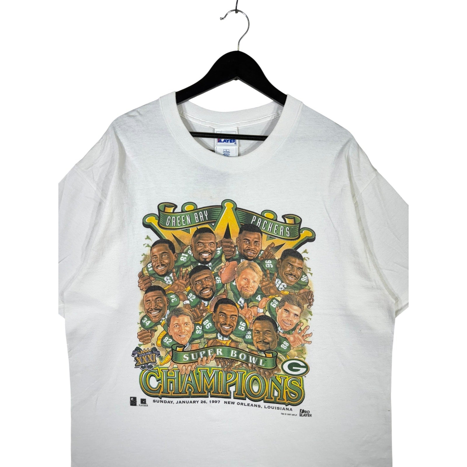 Vintage Green Bay Packers Super Bowl XXXI NFL T-Shirt 90s
