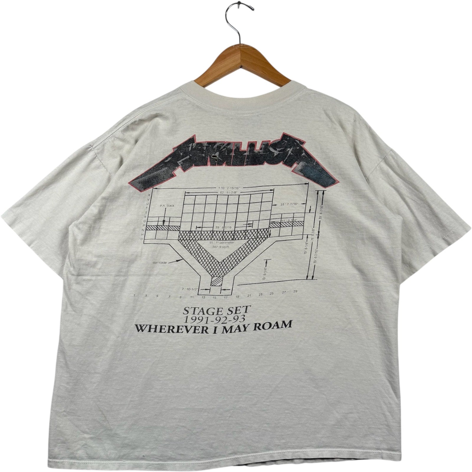 Vintage Metallica Wherever I May Roam Stage Set Tee 1991