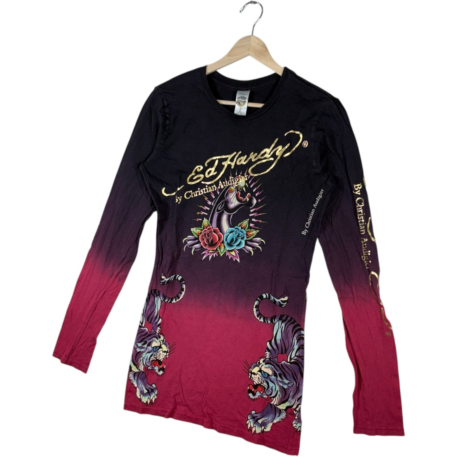 Vintage Ed Hardy "Love Kills Slowly" Ombre AOP Long Sleeve