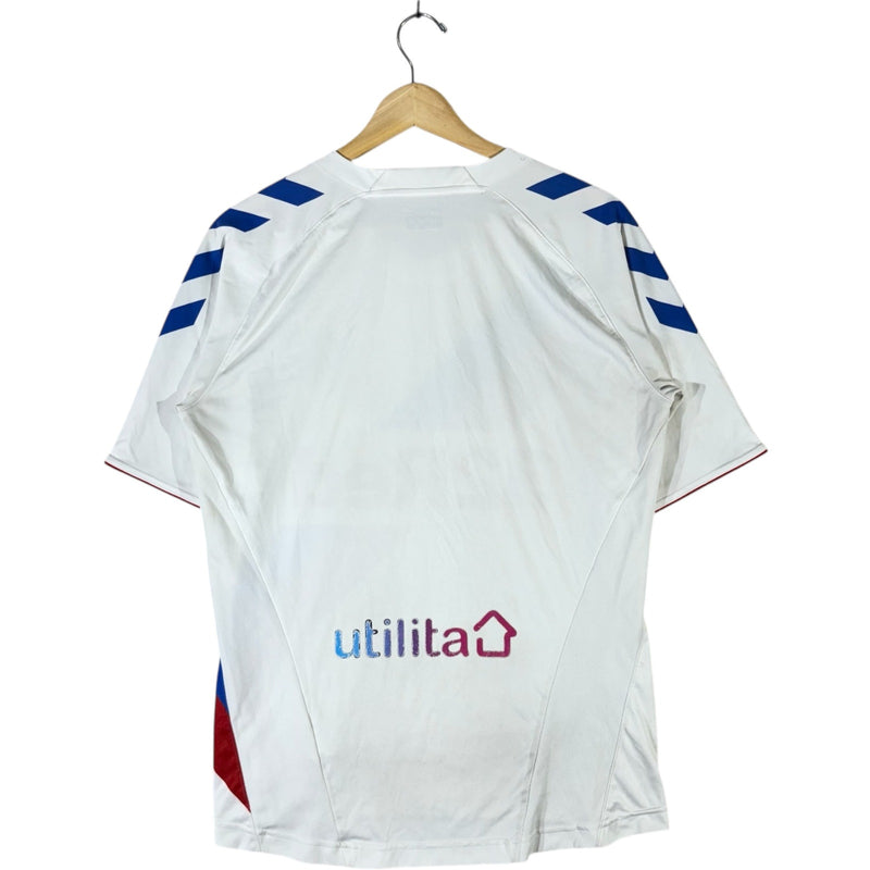 Vintage Hummel Rangers FC 32 Red Spellout Soccer Jersey