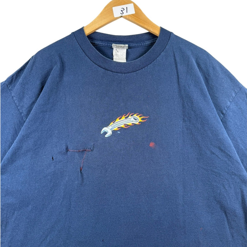 Vintage Flaming Wrench Hot Rod Graphic T-Shirt