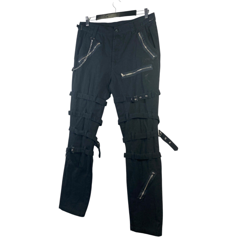 Vintage Gothic Chain Buckle Straps Cargo Pants 34x30