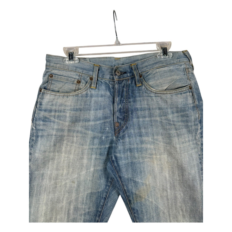 Vintage Evisu Distressed Raw Hem Denim Shorts 32