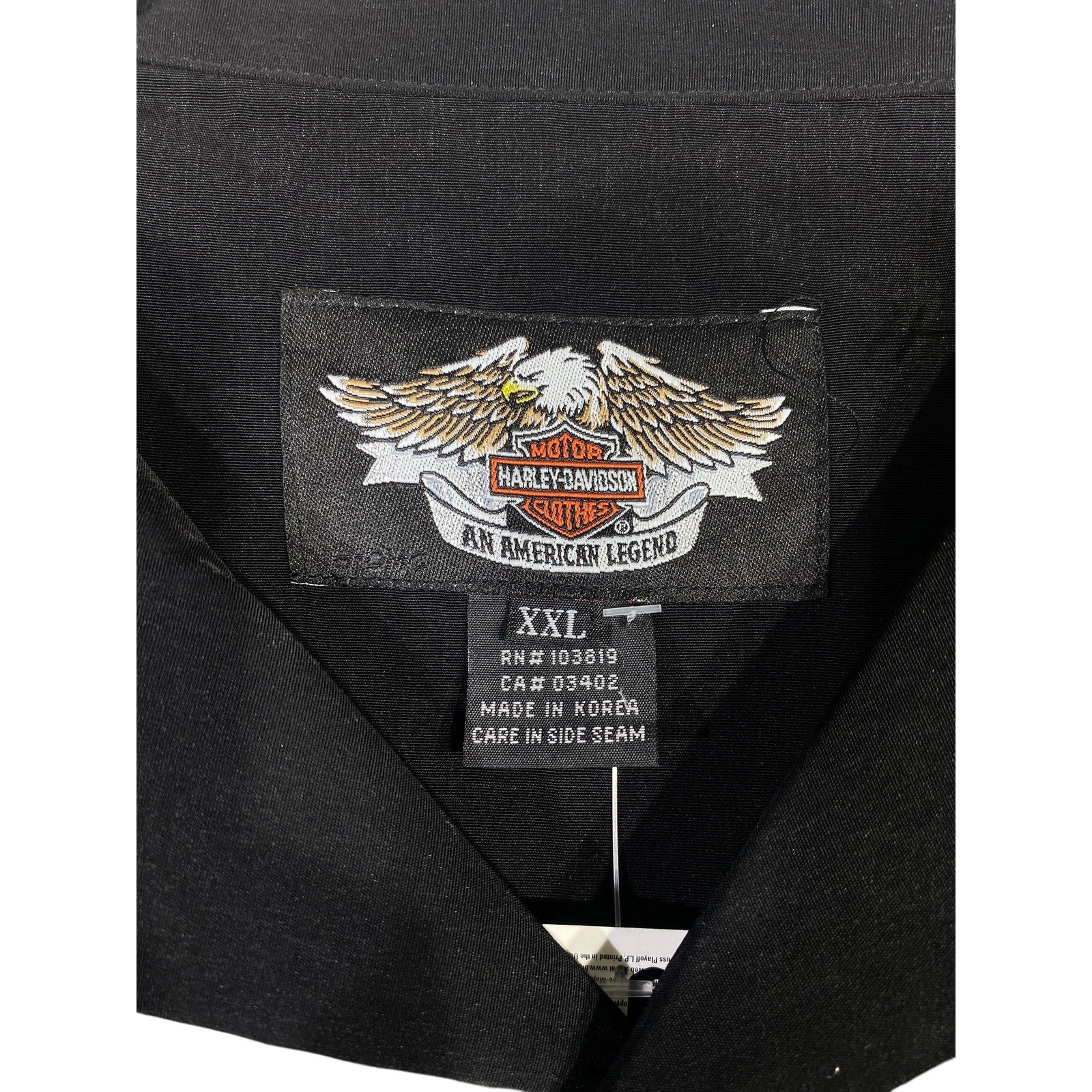 Vintage Harley Davidson Graphic Button Up Polo Shirt