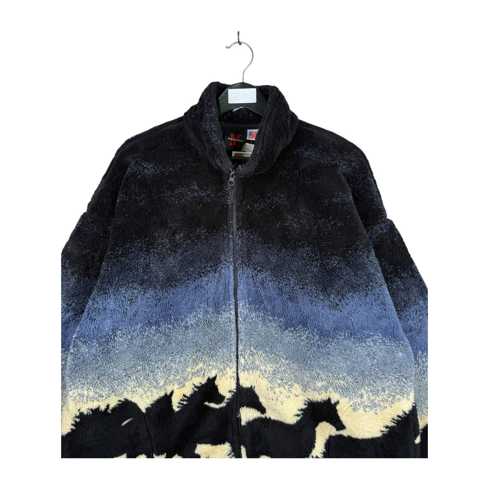 Vintage Wild Horse Sunset Sherpa Fleece Full Zip Jacket