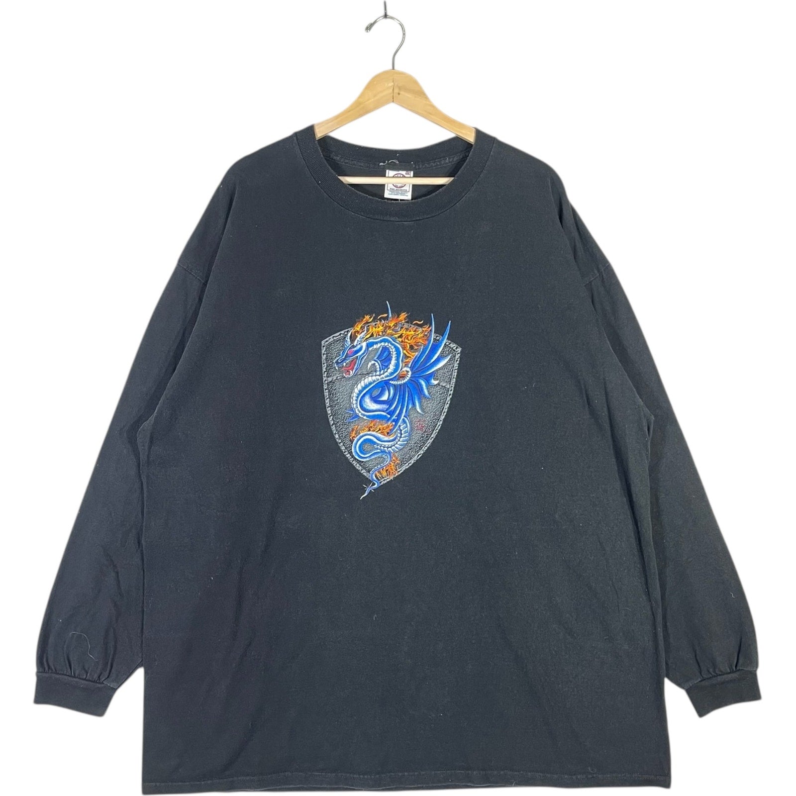 Vintage Flaming Dragon Crest Long Sleeve