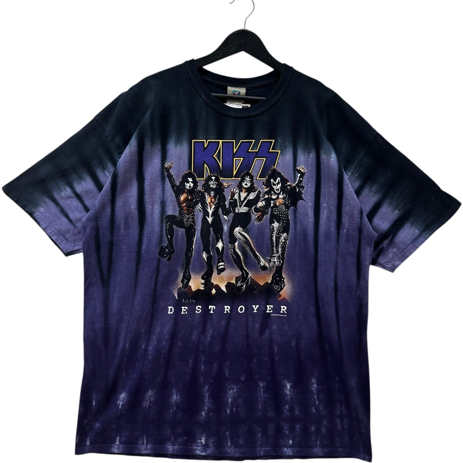 Vintage Y2K Liquid Blue Kiss Band Tee
