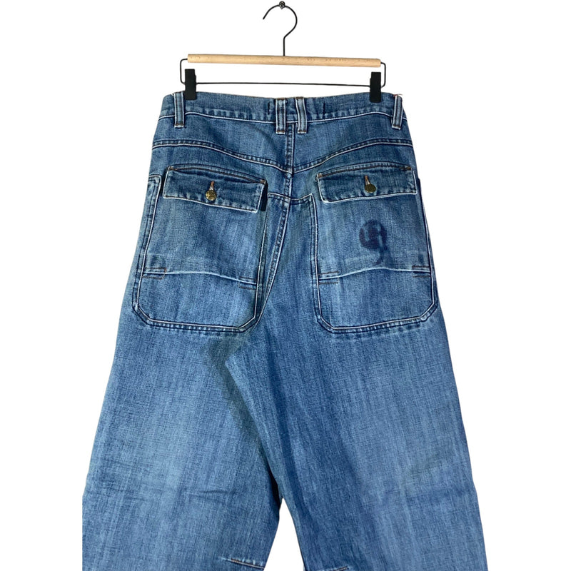 Vintage Spot Straight Leg Utility Denim Jeans Medium