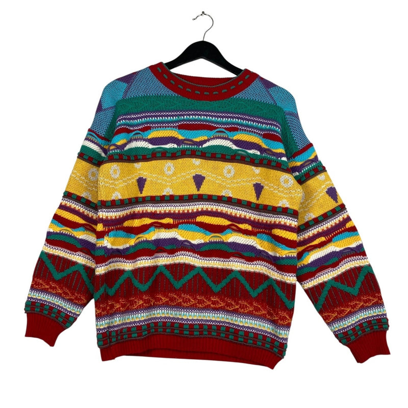 Vintage 3 Suisses Striped 3D Knit Sweater