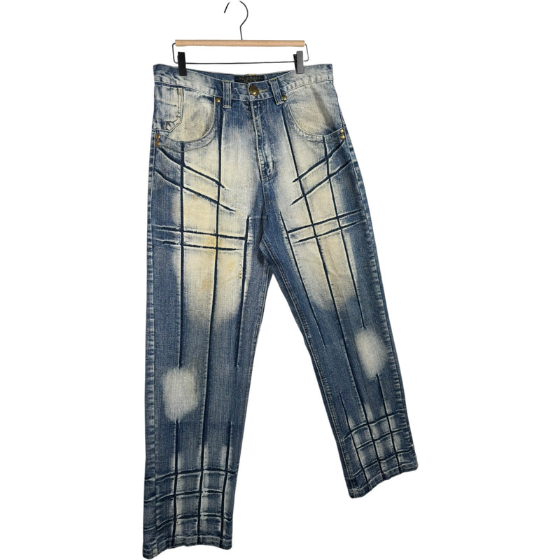Vintage M/X Straight Leg Bleach Wash Denim Jeans 34x34